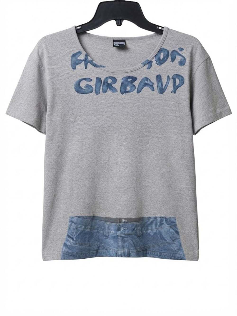 Marithe Francois Girbaud Vintage Logo Graphic T-Shirt with Denim Print Detail